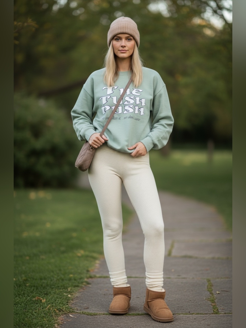 Eagles Sage Green Tush Push No One Likes Us We Don't Care Unisex Small